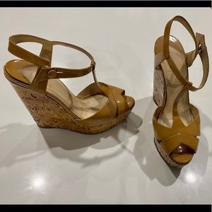 Christian Louboutin Nude Patent Leather Wedge
